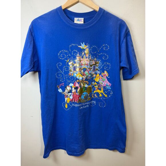 Disney Unisex Size Medium Blue Pullover Graphic T-Shirt - Picture 2 of 6